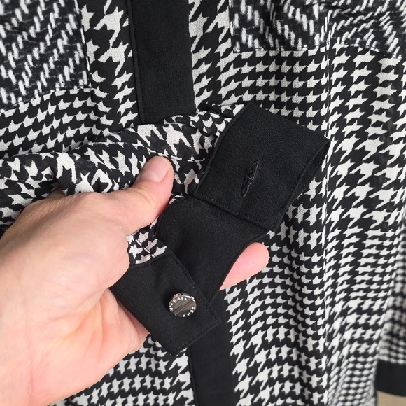 ✨ Michael Michael Kors Black & White Plaid Chiffon Dress with Slip – Size M ✨ - Picture 5 of 12
